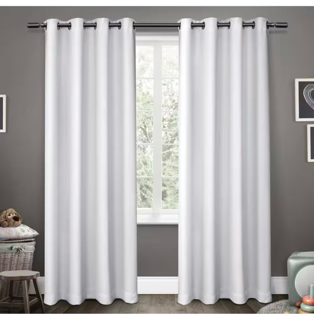 Curtains 52in x 84 in Noise Cancel Thermal Grommet Room Darkening 2 PANELS NEW